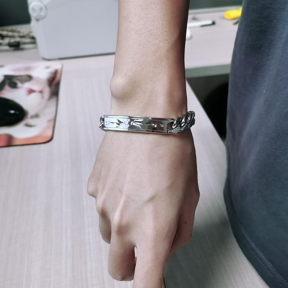 Streetwear Brand With Flowers - Bracciale Vintage Hip Hop in Argento